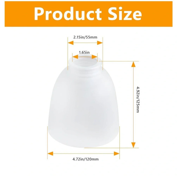 White Frosted Bell-Shaped Glass Lampshade - Picture 2 of 4